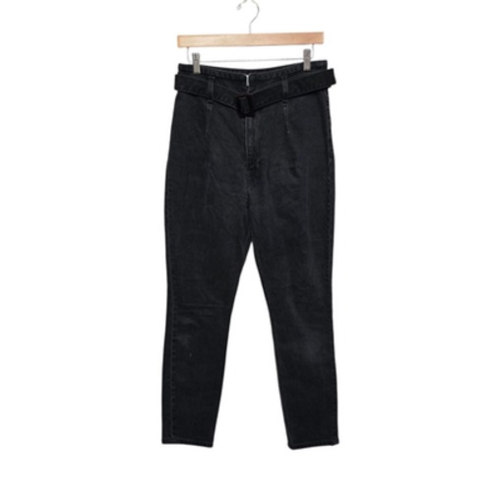Reformation‎ Jeans Womens 29 Gray Kea High Rise Skinny Belted Paperbag Erie Wash